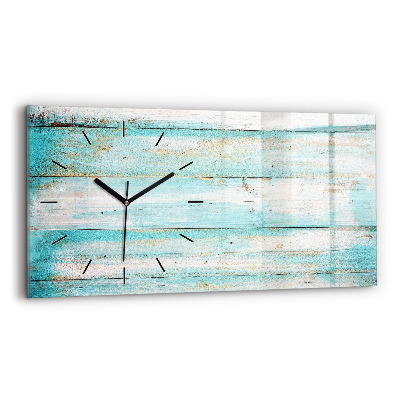 Horloge rectangulaire horizontale Planches bleues