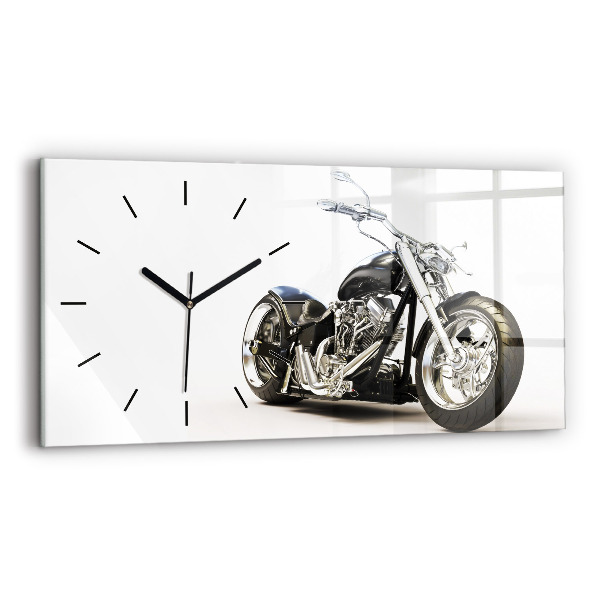 Horloge rectangulaire horizontale Moto noire