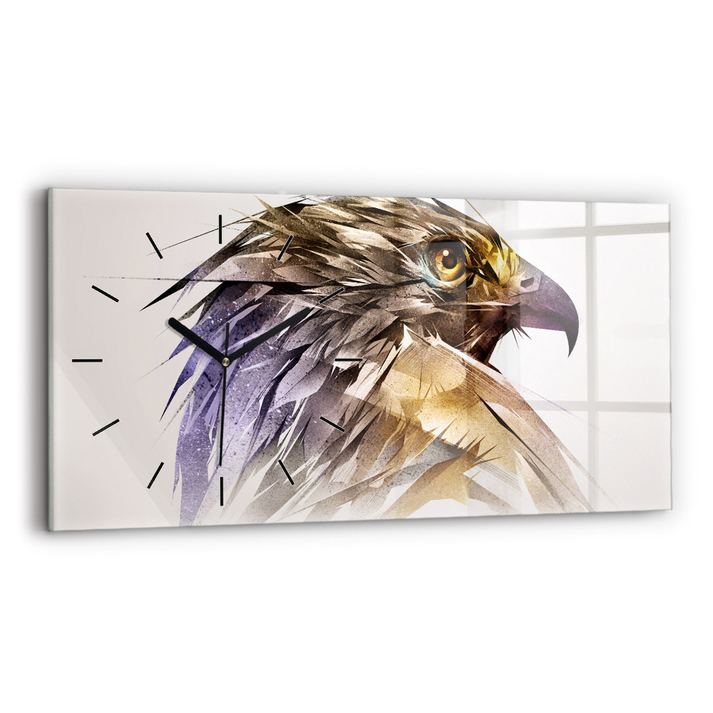 Horloge murale horizontale Oiseau de proie