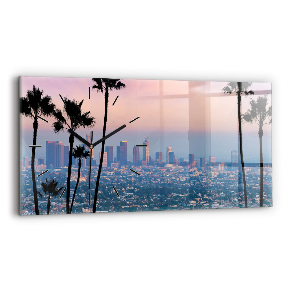 Horloge horizontale en verre Coucher de soleil à Los Angeles