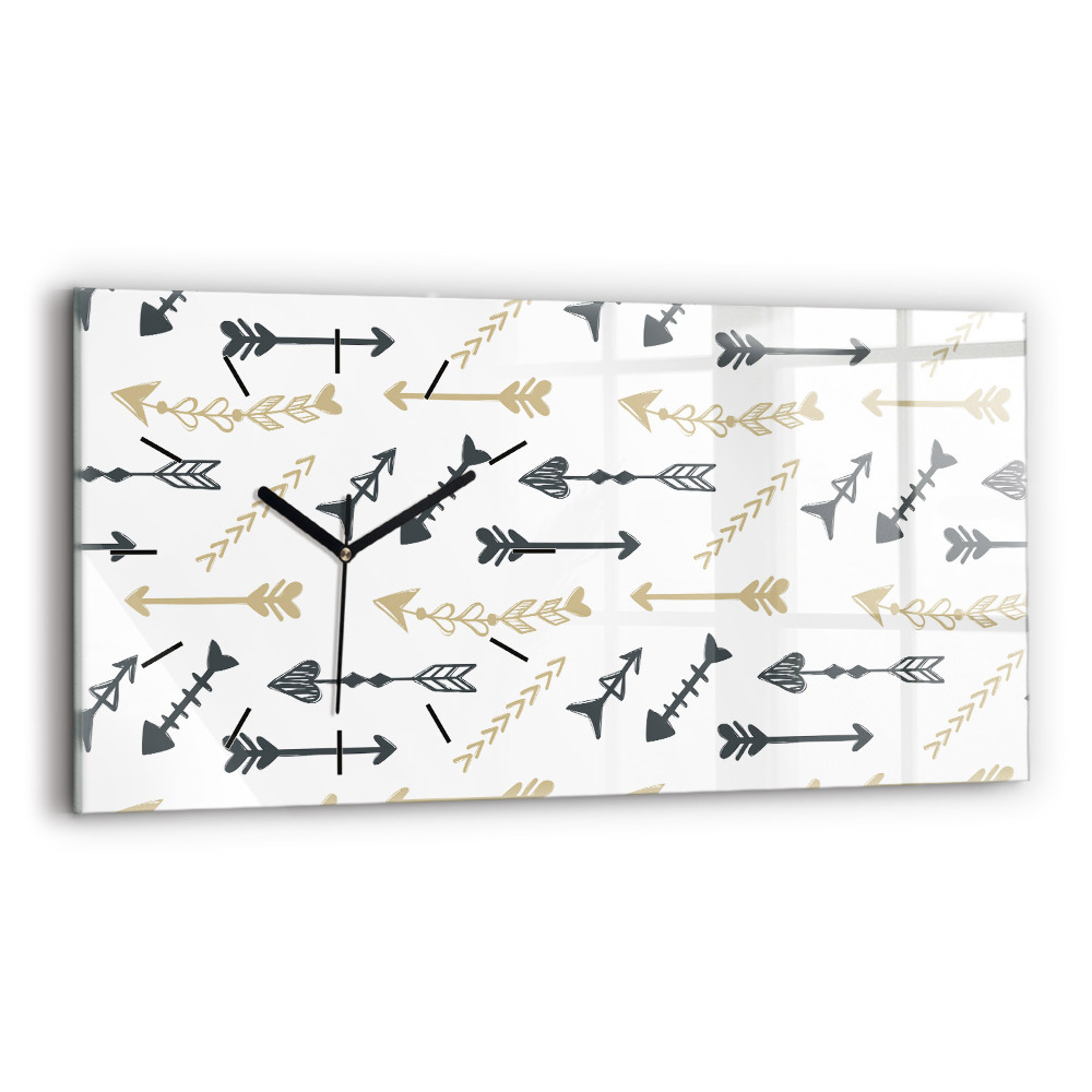 Horloge horizontale en verre Motif géométrique de hipster