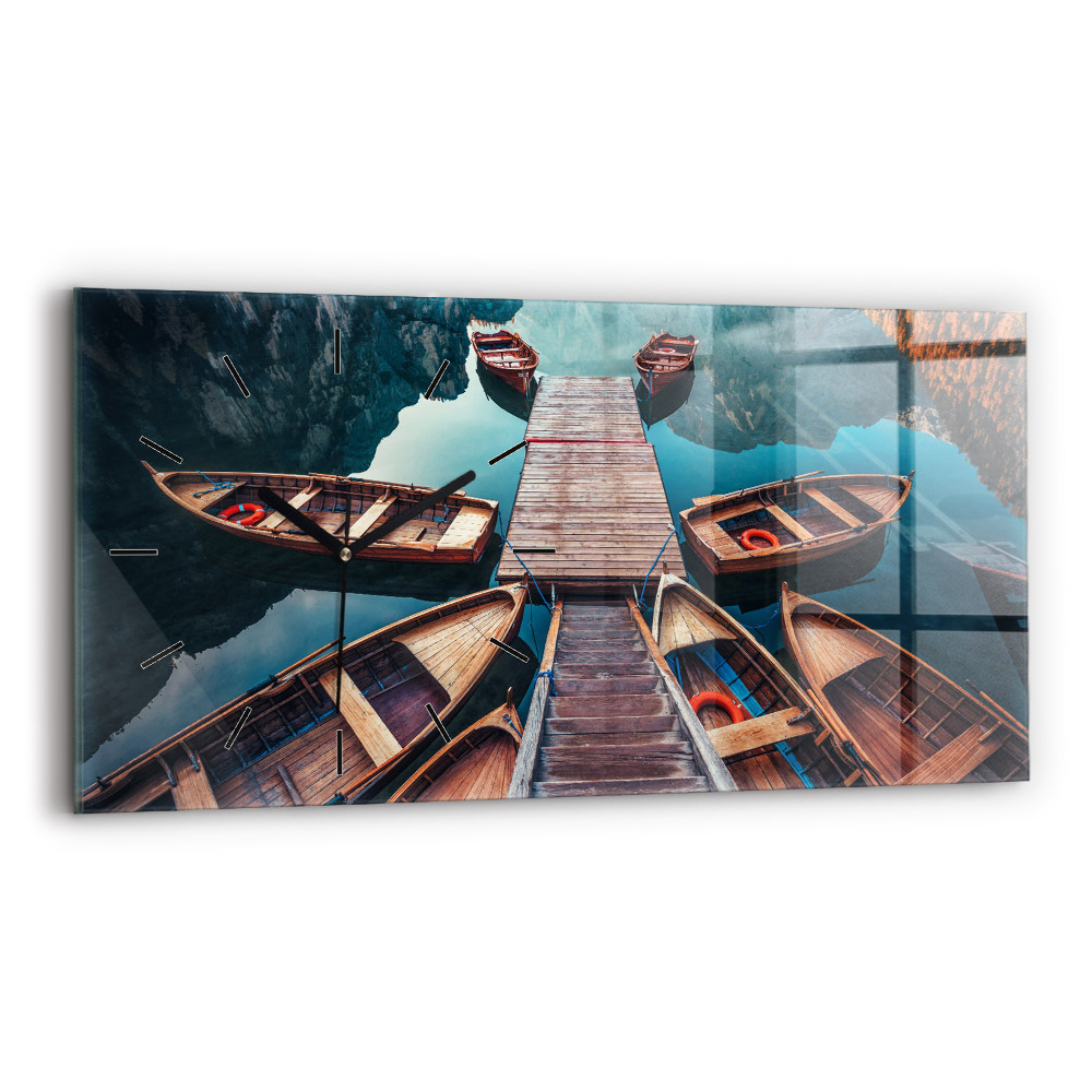 Horloge horizontale en verre Plate-forme et lac
