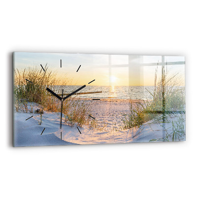 Horloge murale horizontale Coucher de soleil sur la mer