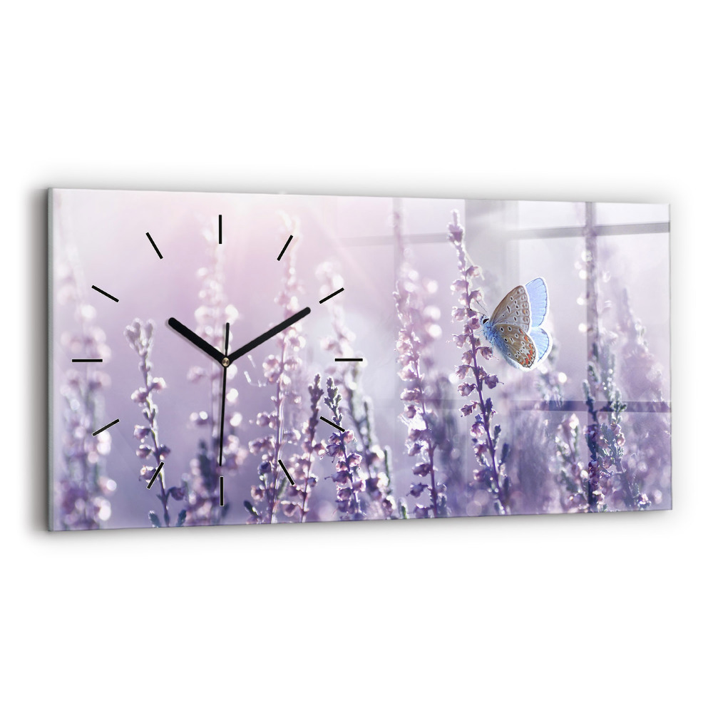 Horloge horizontale en verre Abstraction