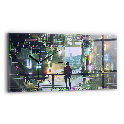 Horloge horizontale en verre Cyber Punk