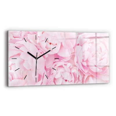 Horloge horizontale en verre Fleurs épanouies