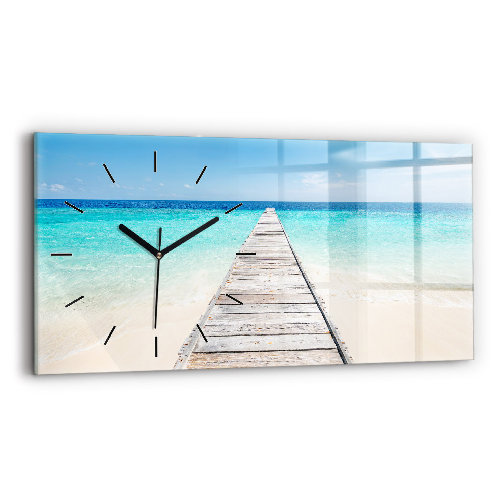 Horloge murale horizontale Île tropicale