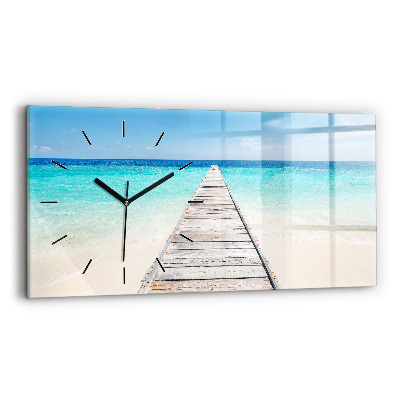 Horloge murale horizontale Île tropicale