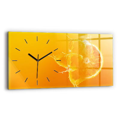 Horloge horizontale en verre Orange