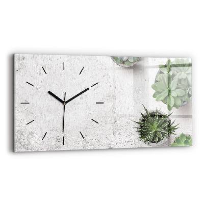 Horloge rectangulaire horizontale Plantes décoratives