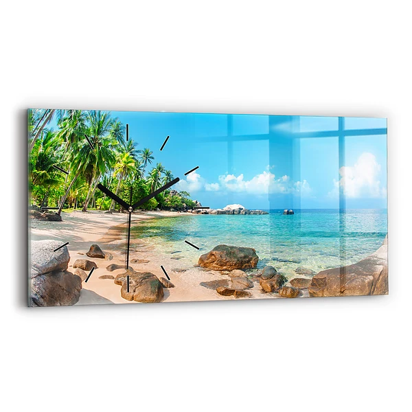 Horloge horizontale en verre Belle plage en Thaïlande