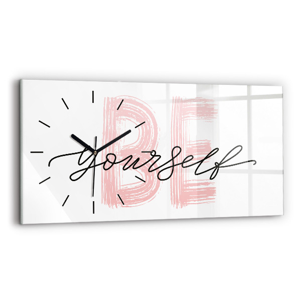 Horloge rectangulaire horizontale Inscription Be yourself