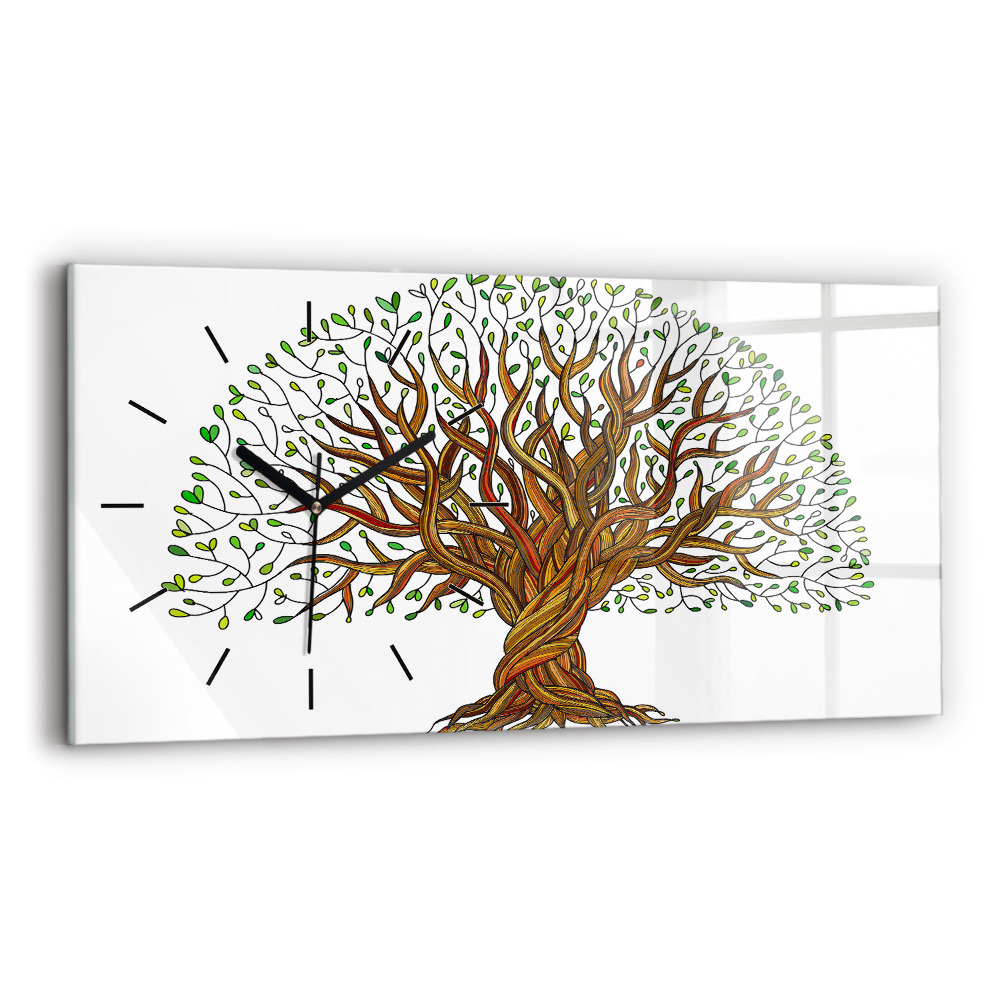 Horloge horizontale en verre Racines d'arbre