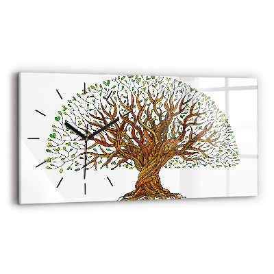 Horloge horizontale en verre Racines d'arbre