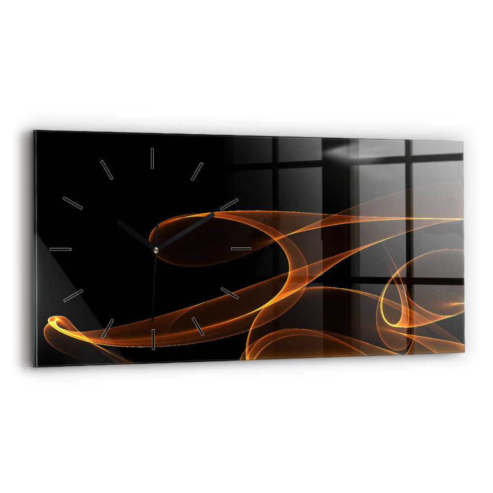 Horloge murale horizontale Lignes orange