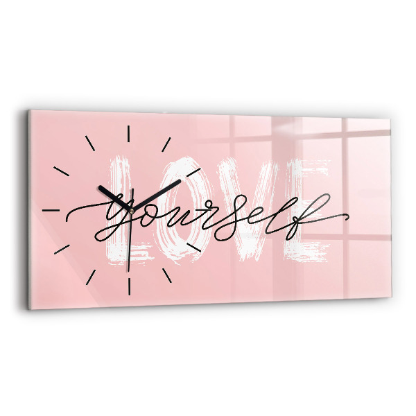 Horloge rectangulaire horizontale Inscription "Love yourself