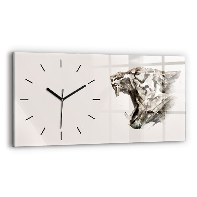 Horloge rectangulaire horizontale Portrait peint d'un tigre