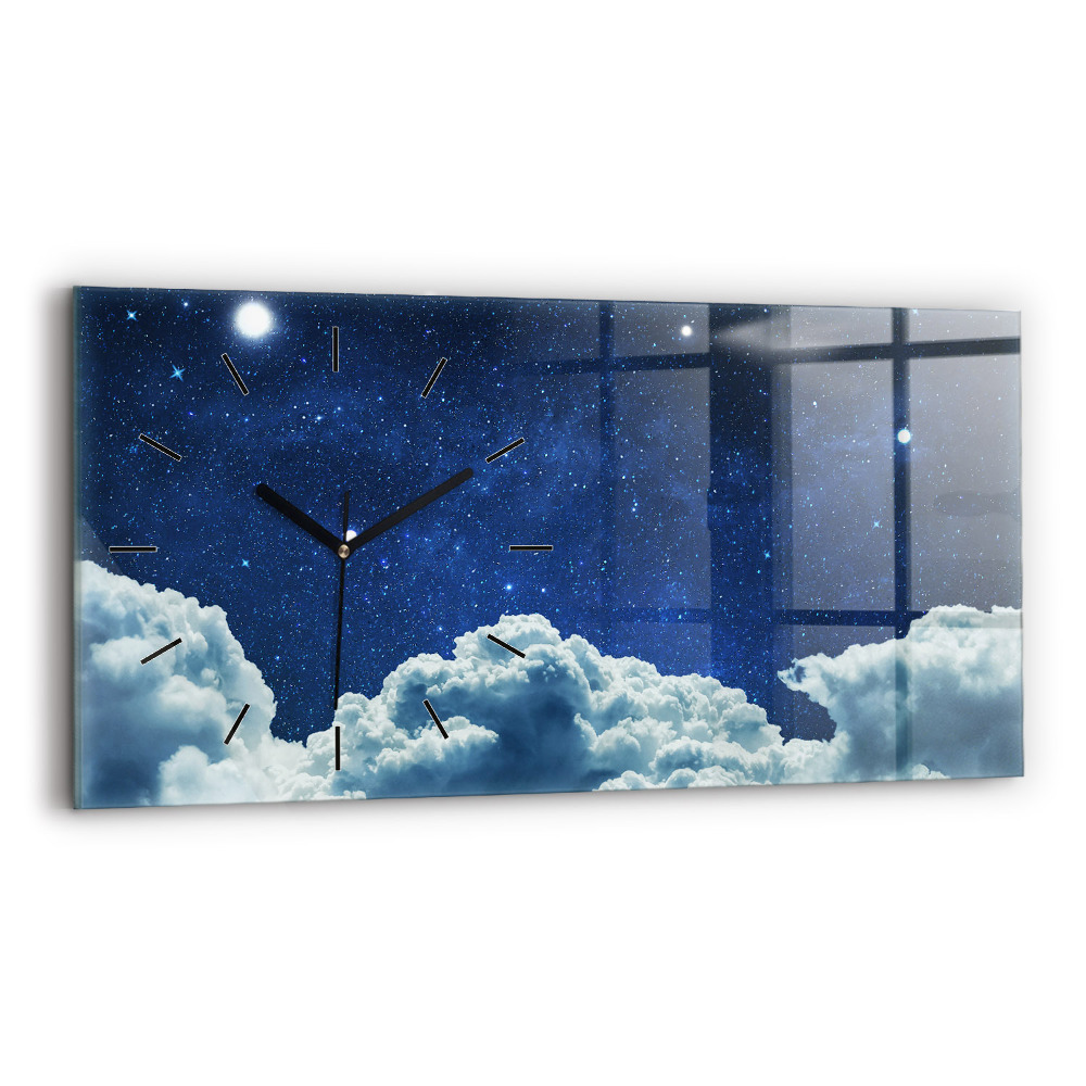 Horloge murale horizontale Ciel nocturne
