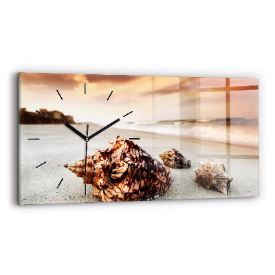 Horloge murale horizontale Coquillage sur la plage