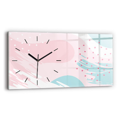 Horloge horizontale en verre Abstraction pastel