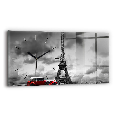 Horloge horizontale en verre Tour Effel Paris