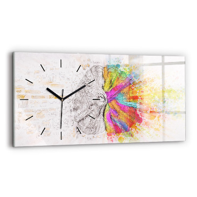 Horloge rectangulaire horizontale Cerveau abstrait