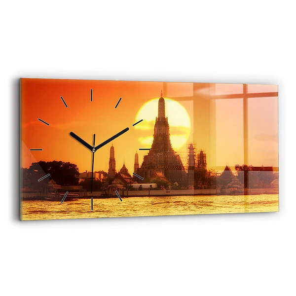 Horloge murale horizontale Wat arun Bangkok Thaïlande