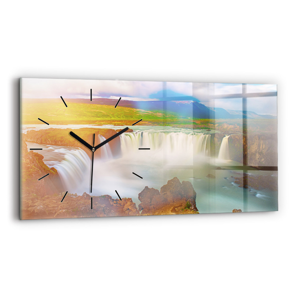 Horloge horizontale en verre Godafoss en Islande
