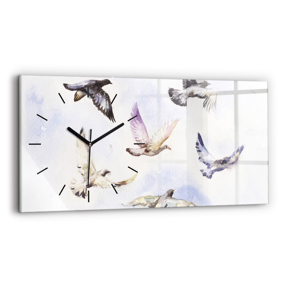 Horloge murale horizontale Oiseaux volants