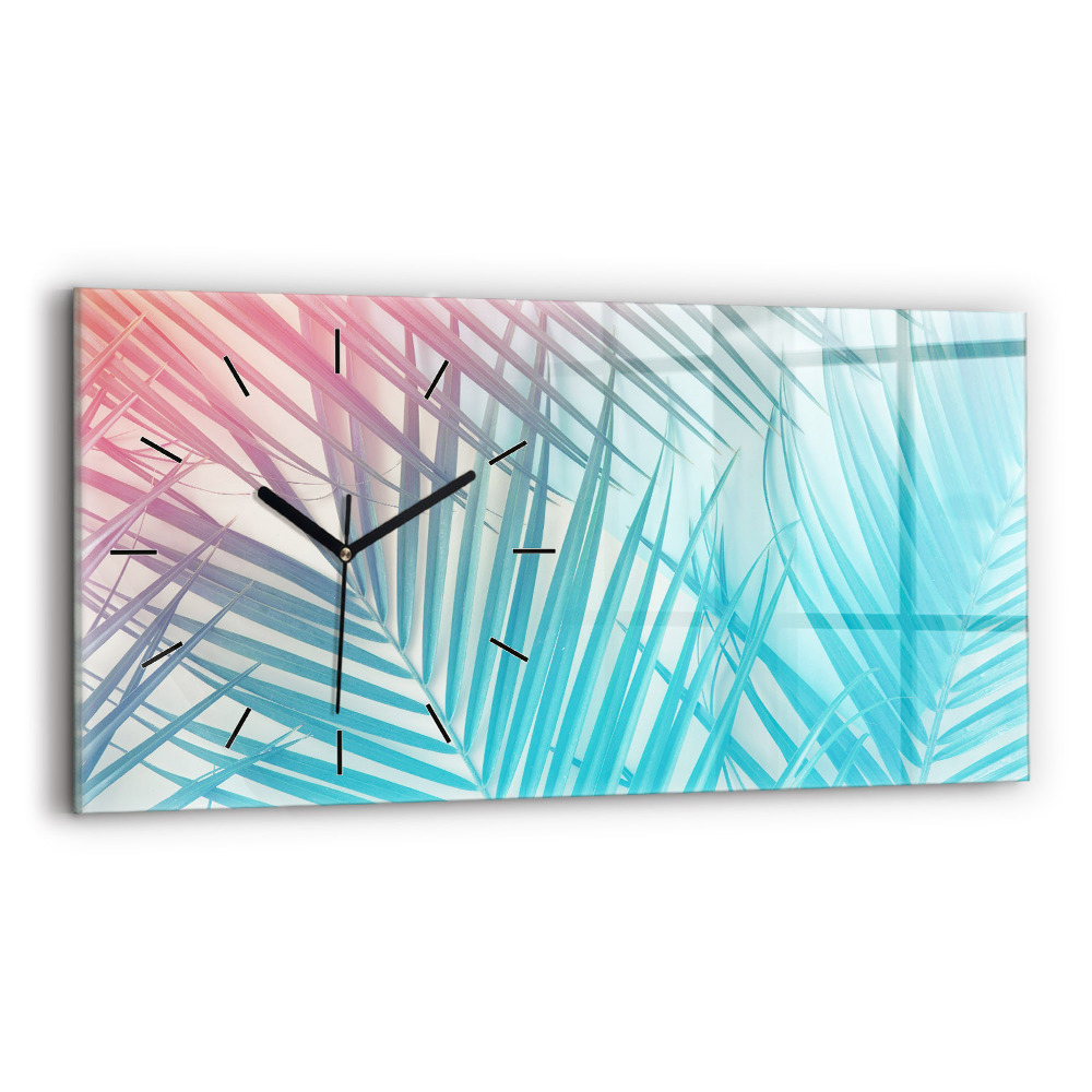 Horloge horizontale en verre Palmier tropical
