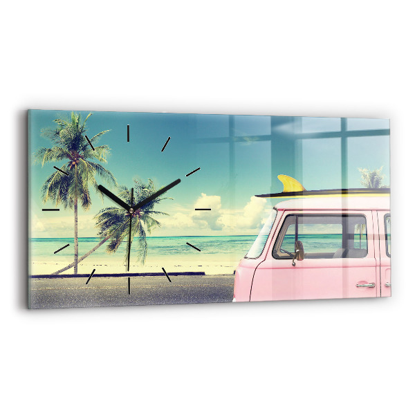 Horloge rectangulaire horizontale Voiture avec planche de surf