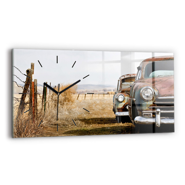 Horloge murale horizontale Vieilles voitures