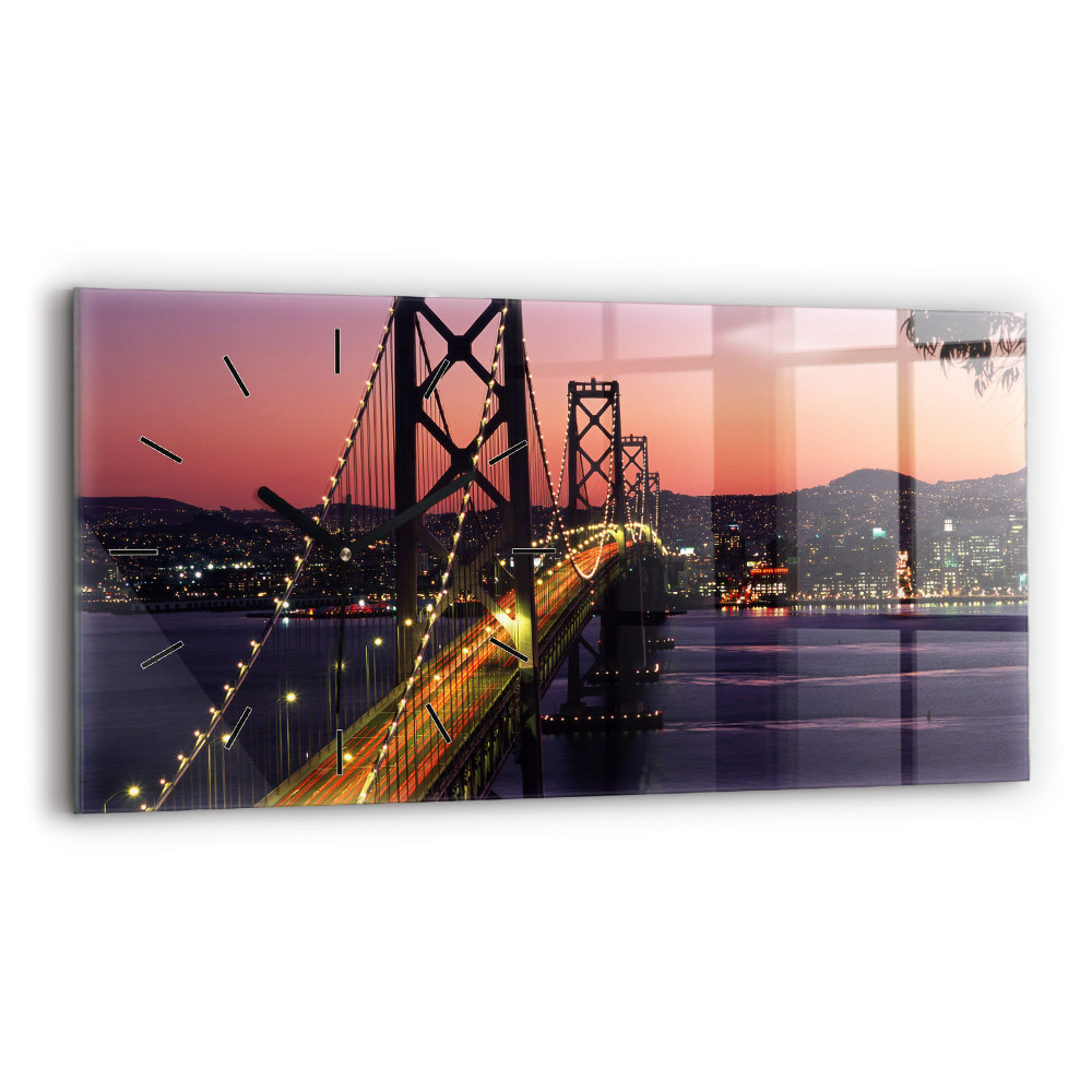 Horloge horizontale en verre Coucher de soleil aux USA