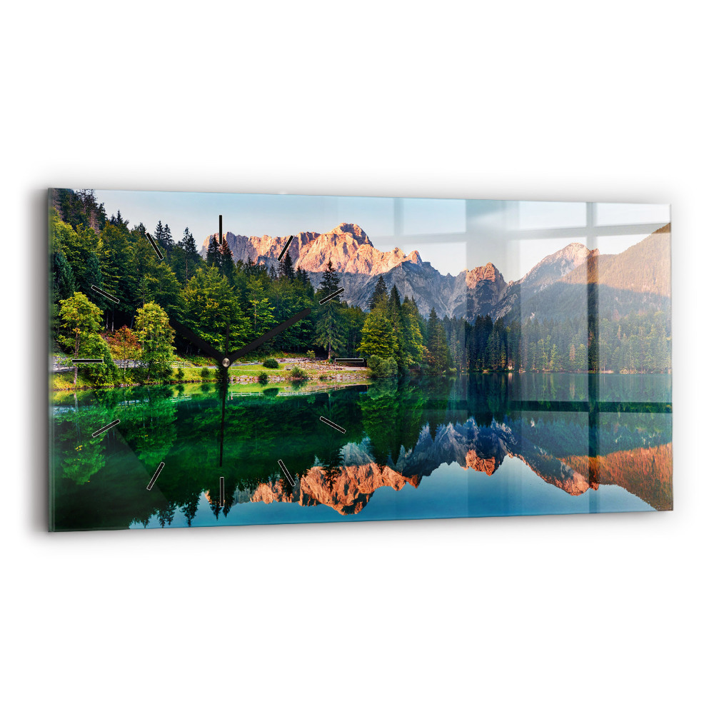 Horloge murale horizontale Paysage lacustre