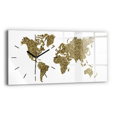 Horloge murale horizontale Carte du monde