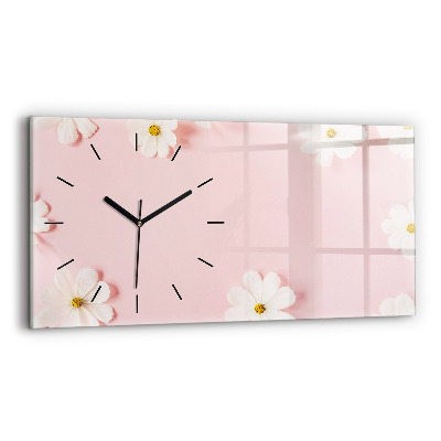 Horloge rectangulaire horizontale Fleurs de marguerite