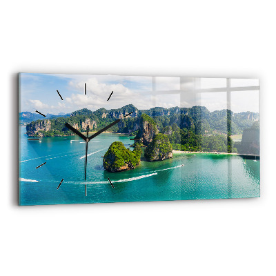 Horloge murale horizontale Île en Thaïlande