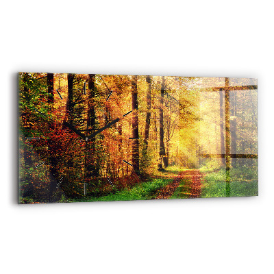 Horloge rectangulaire horizontale Paysage de forêt en automne