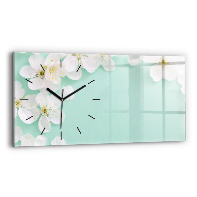 Horloge horizontale en verre Marguerites en fleurs