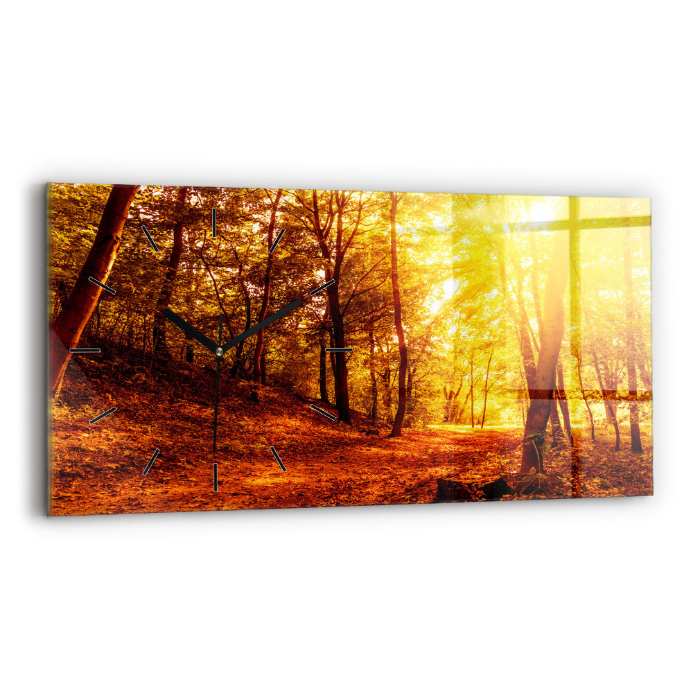 Horloge rectangulaire horizontale Paysage forestier au soleil