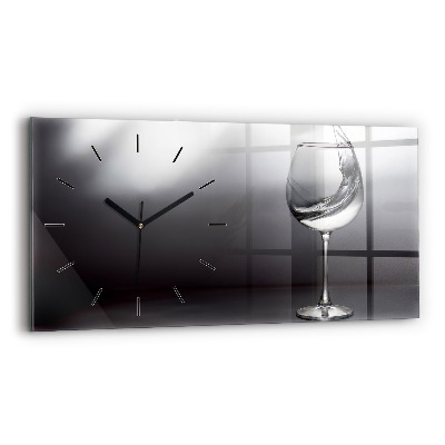 Horloge rectangulaire horizontale Verre à vin