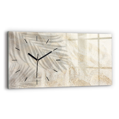 Horloge rectangulaire horizontale Ombre d'un palmier Sable
