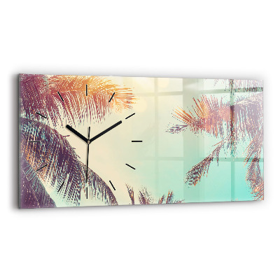 Horloge horizontale en verre Palmiers tropicaux