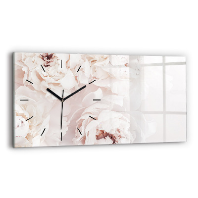Horloge murale horizontale Fleurs de pivoine