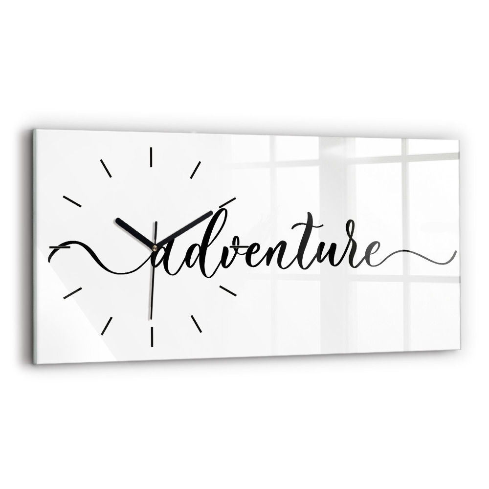 Horloge horizontale en verre Inscription d'aventure