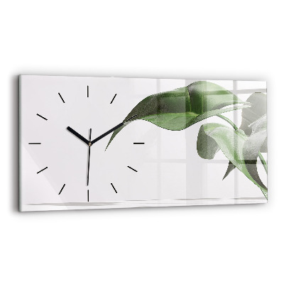 Horloge murale horizontale Feuilles abstraites