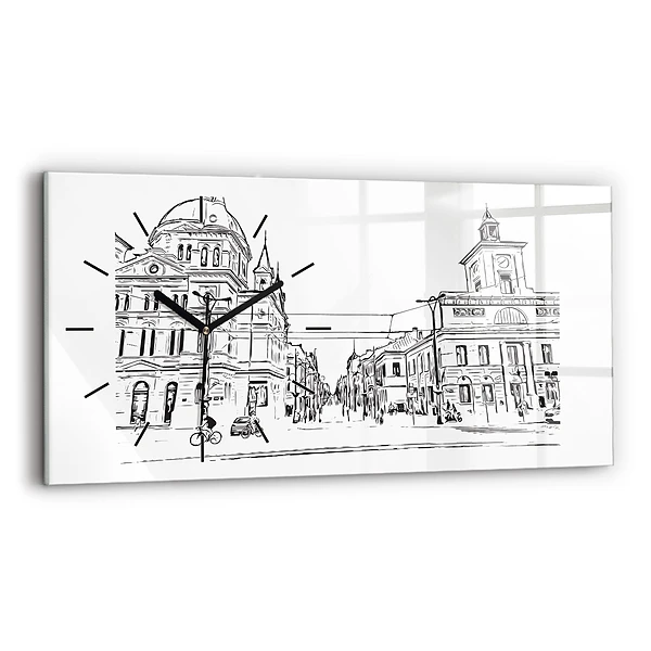 Horloge rectangulaire horizontale Illustration de la ville de Poznan