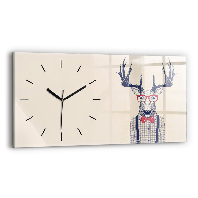 Horloge horizontale en verre Cerf en chemise