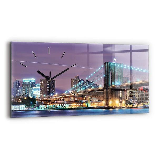 Horloge murale horizontale Pont de Brooklyn et East River