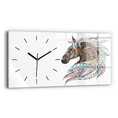 Horloge rectangulaire horizontale Illustration d'un cheval